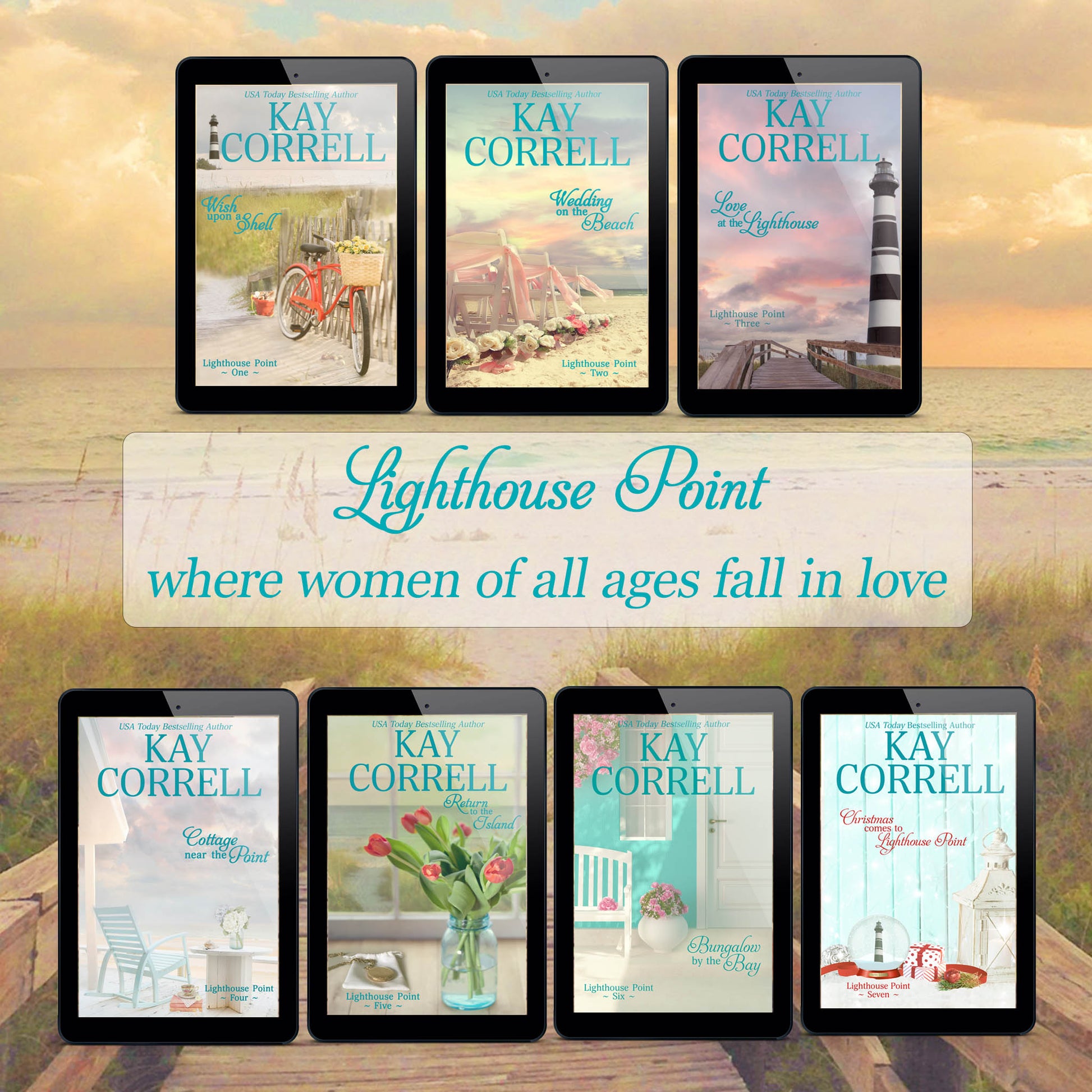 seven books in the Lighthouse Point series by USA Today bestselling author Kay Correll
